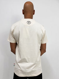Carlo Colucci Basic T-Shirt mit Logoprint Beige - Soulsideshop