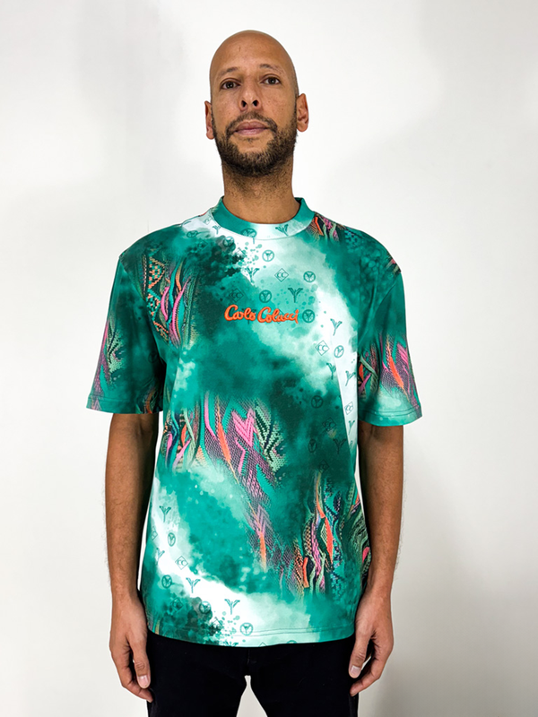 Carlo Colucci Sprayed Knit T-Shirt Green - Soulsideshop