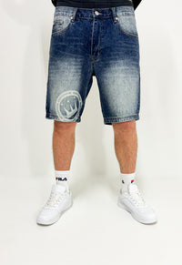 Dada Supreme Double Crown Coin Jeans Shorts Washed Blue - Soulsideshop