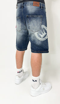 Dada Supreme Double Crown Coin Jeans Shorts Washed Blue - Soulsideshop