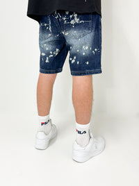 Dada Supreme Splatter Jeans Shorts Intense Blue - Soulsideshop