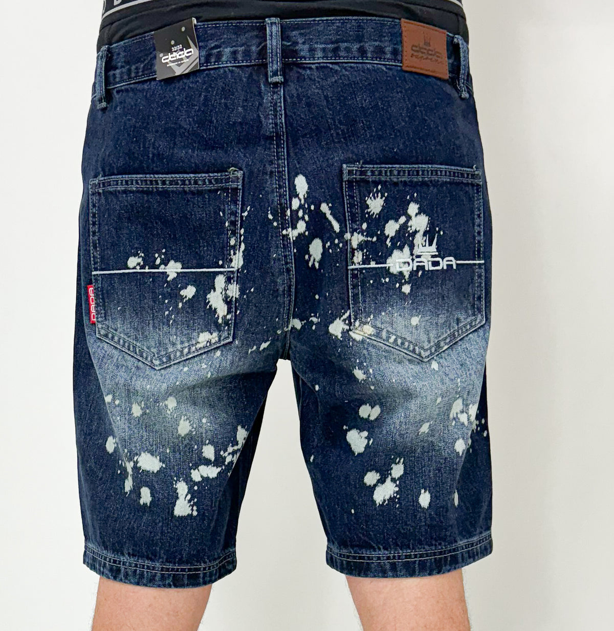 Dada Supreme Splatter Jeans Shorts Intense Blue - Soulsideshop
