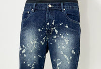 Dada Supreme Splatter Jeans Shorts Intense Blue - Soulsideshop