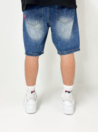 Dada Supreme Front Logo Jeans Shorts Intense Washed Blue - Soulsideshop