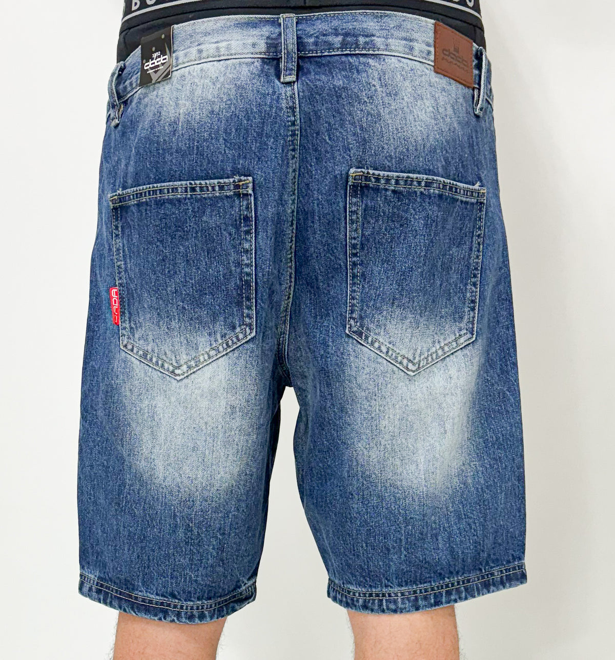 Dada Supreme Front Logo Jeans Shorts Intense Washed Blue - Soulsideshop
