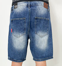 Dada Supreme Front Logo Jeans Shorts Intense Washed Blue - Soulsideshop