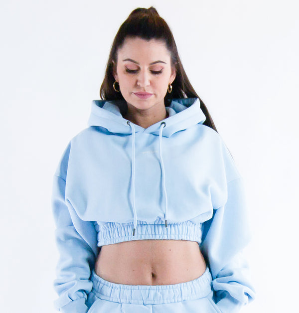 Soulside Frauen Heavy Cropped Hoodie - Cropped Basic Soul - Babyblue - Soulsideshop