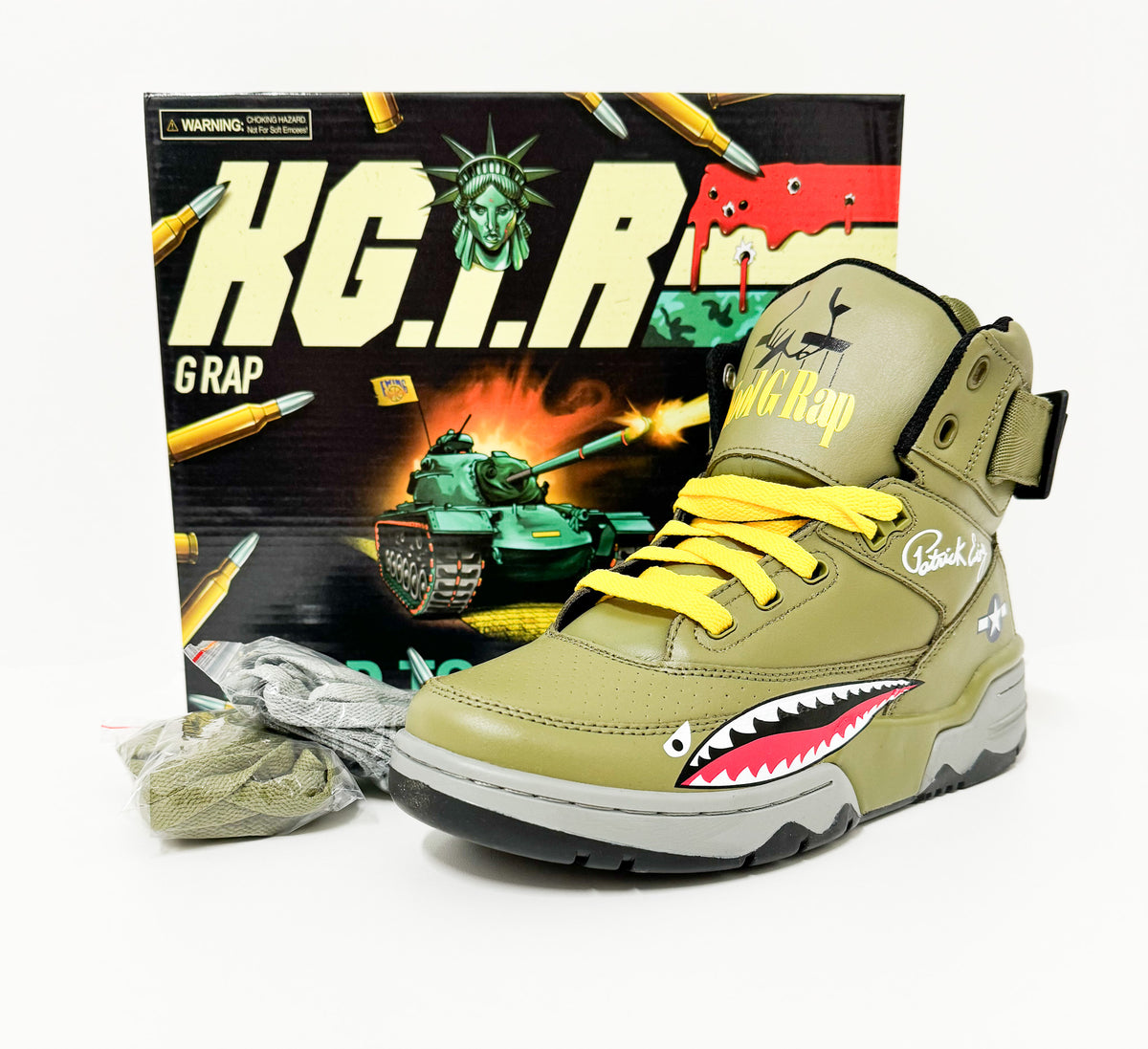 Ewing Sneaker High Top 33 HI x Kool G Rap Olive - Soulsideshop