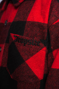 Dropsize Heavy Flannel Shirt  Black/Red