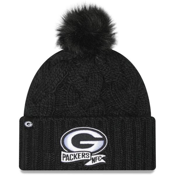 New Era NFL Green Bay Packers Pom Knit Beanie Black kein