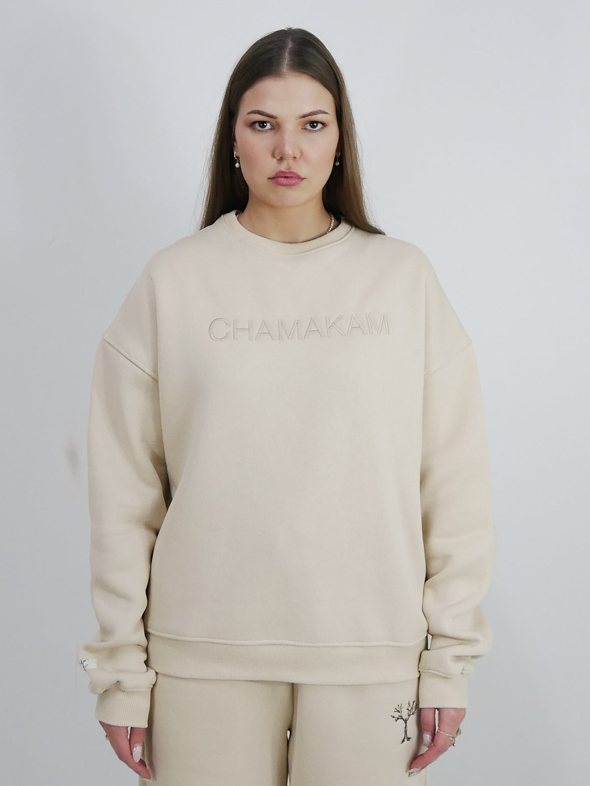 Chamakam Organic Heavy Sweatshirt Cream - Soulsideshop