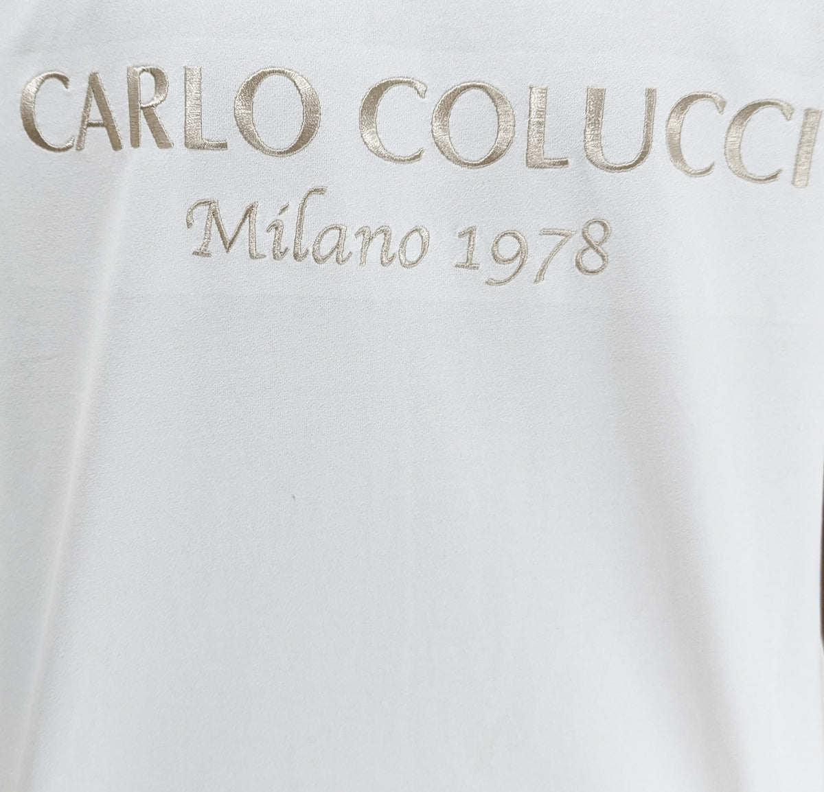 Carlo Colucci Oversized-Shirt Basic Logo Unicolor White