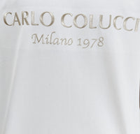 Carlo Colucci Oversized-Shirt Basic Logo Unicolor White