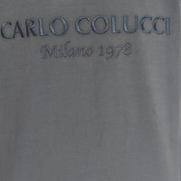 Carlo Colucci Oversized-Shirt Basic Logo Unicolor Washed Black