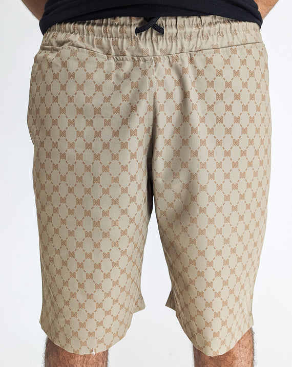 Massari Mandela Diamond Suit Shorts Beige