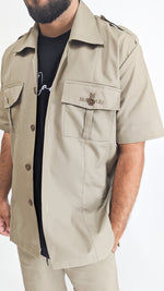 Massari Mandela Suit Short Sleeve Shirt Beige
