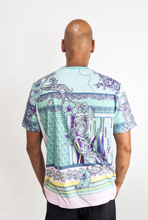 Carlo Colucci T-Shirt All Over Design Mint