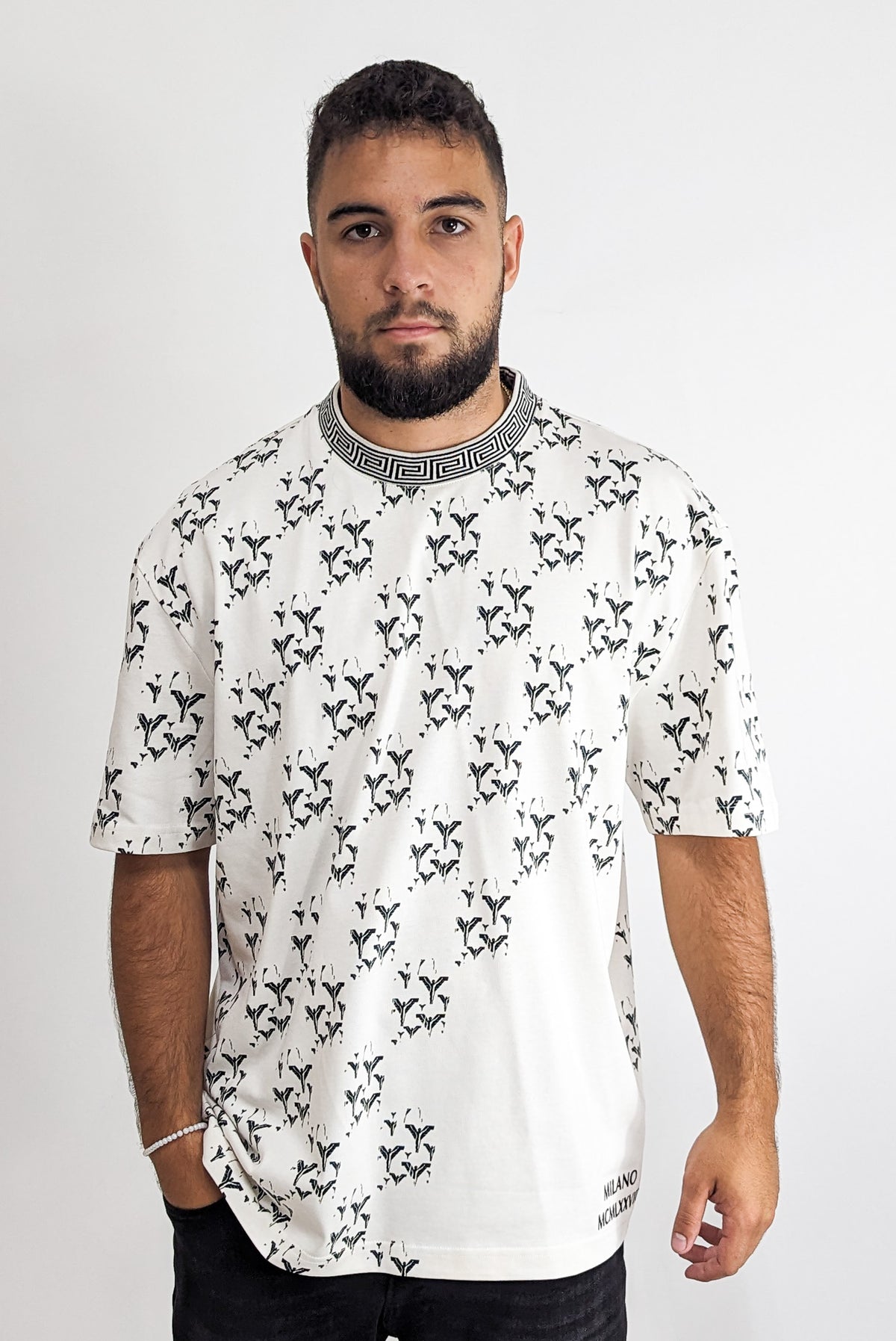 Carlo Colucci Milano All Over Print T-Shirt White