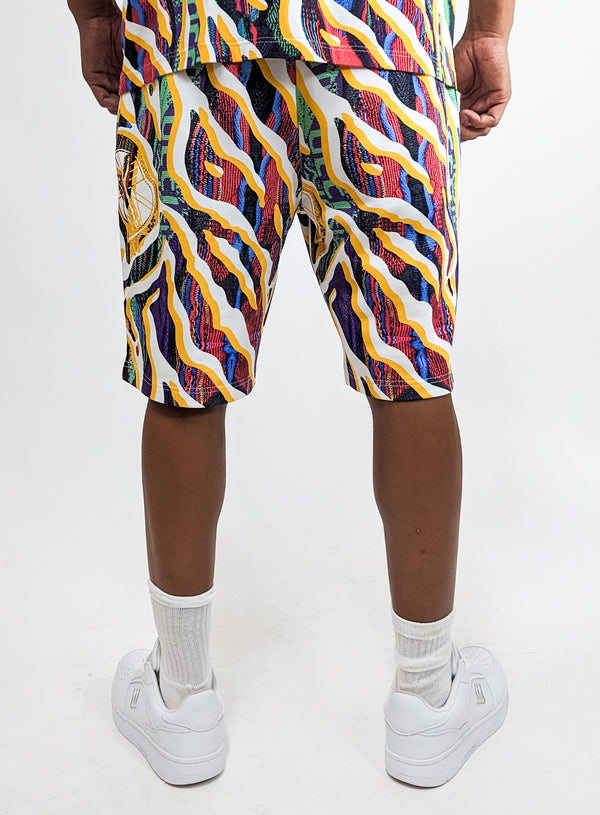 Carlo Colucci Sweatshorts Bermuda Animal Print Multicolor