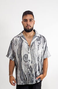 Carlo Colucci Shirt mit Strickdruck Grey