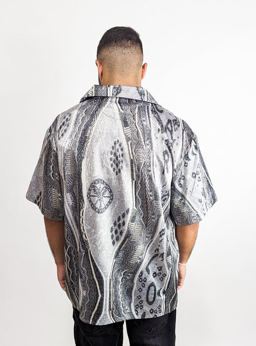 Carlo Colucci Shirt mit Strickdruck Grey