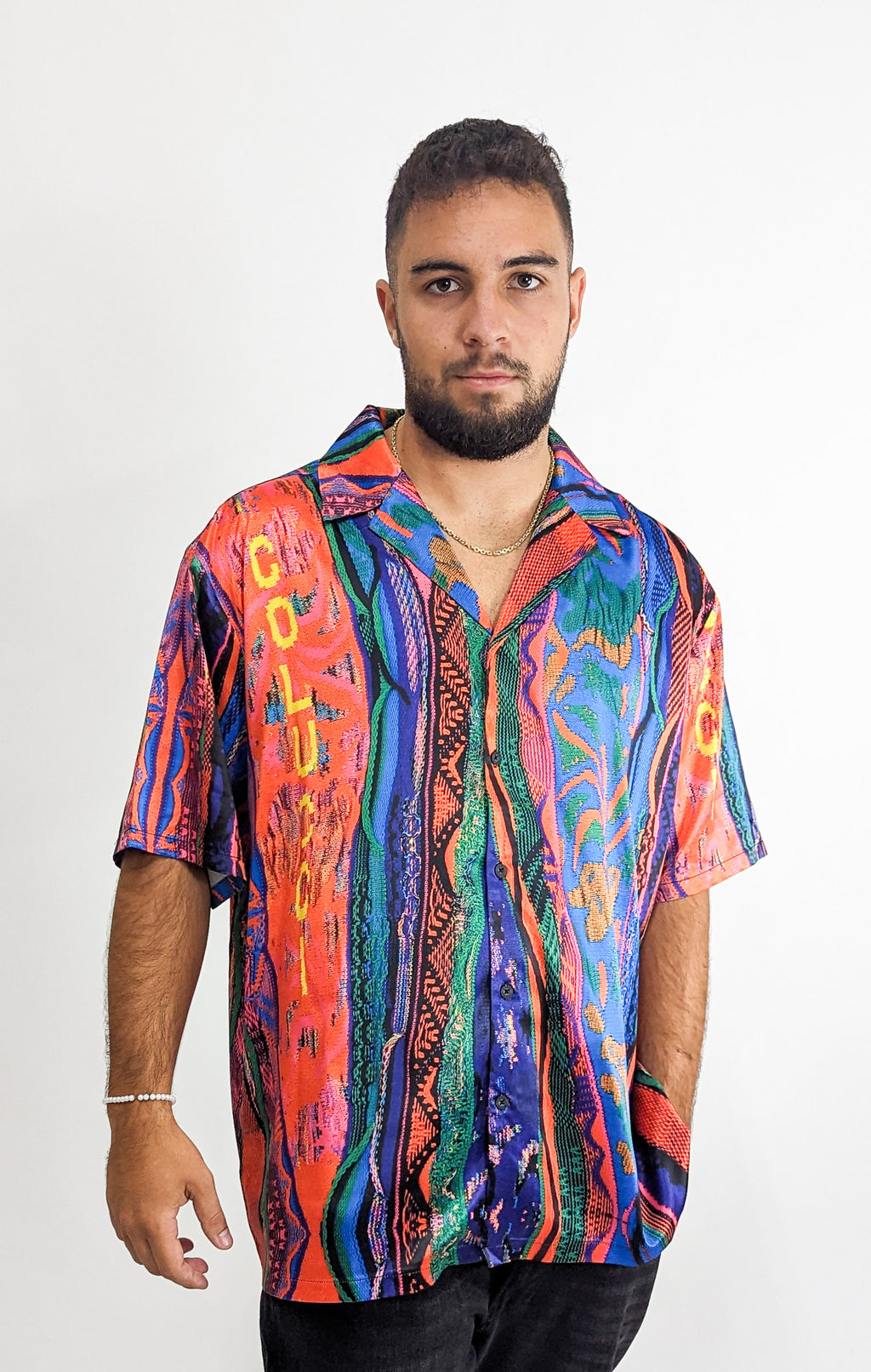 Carlo Colucci Shirt mit Strickdruck Multicolor