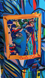 Carlo Colucci Galley Art Story Oversized Half Zip Jacket Navy