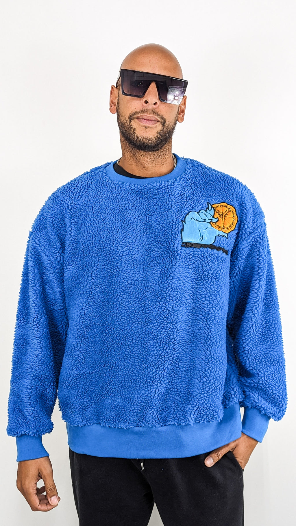 Carlo Colucci Sesame Street Krümelmonster Teddy Sweatshirt Crewneck Blue