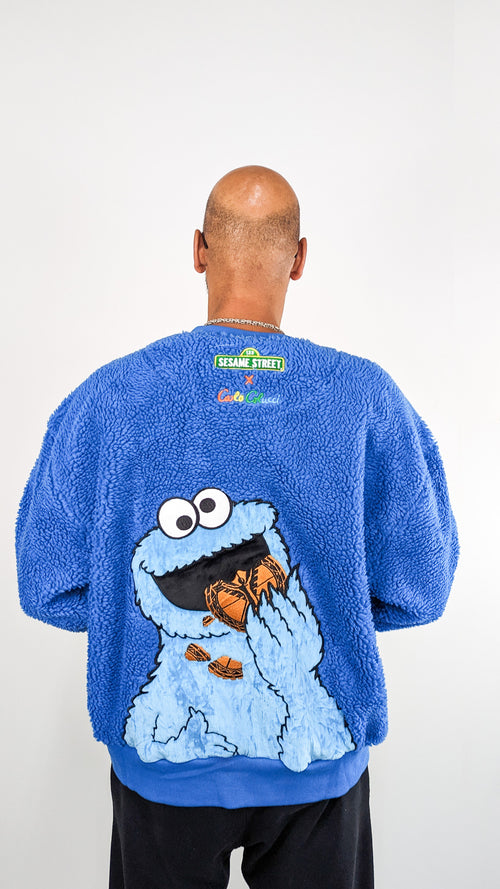 Carlo Colucci Sesame Street Krümelmonster Teddy Sweatshirt Crewneck Blue