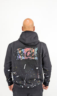 Carlo Colucci Galley Art Story Oversized Hoodie Black