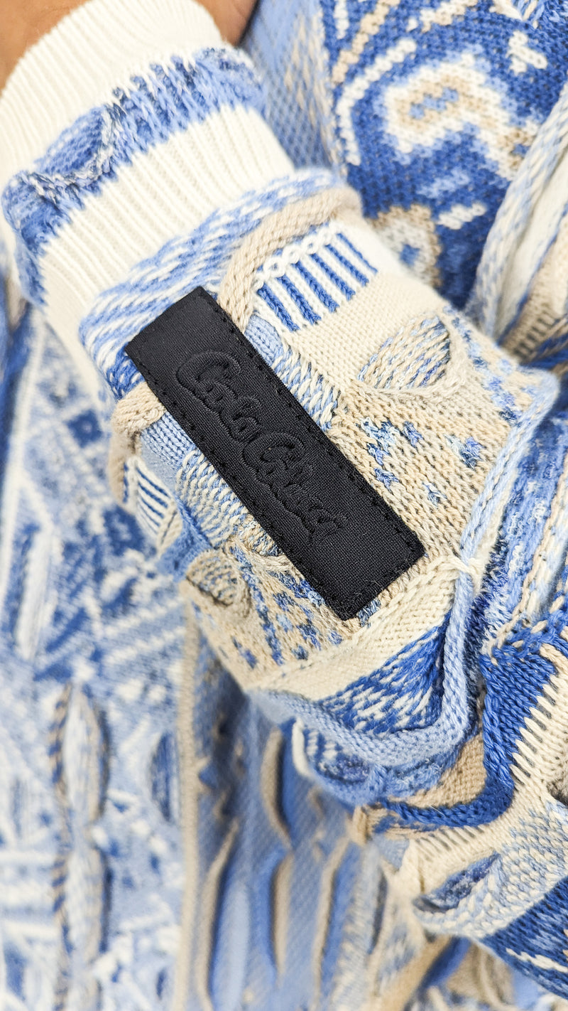 Carlo Colucci Knit Story Sweatshirt Blue Beige
