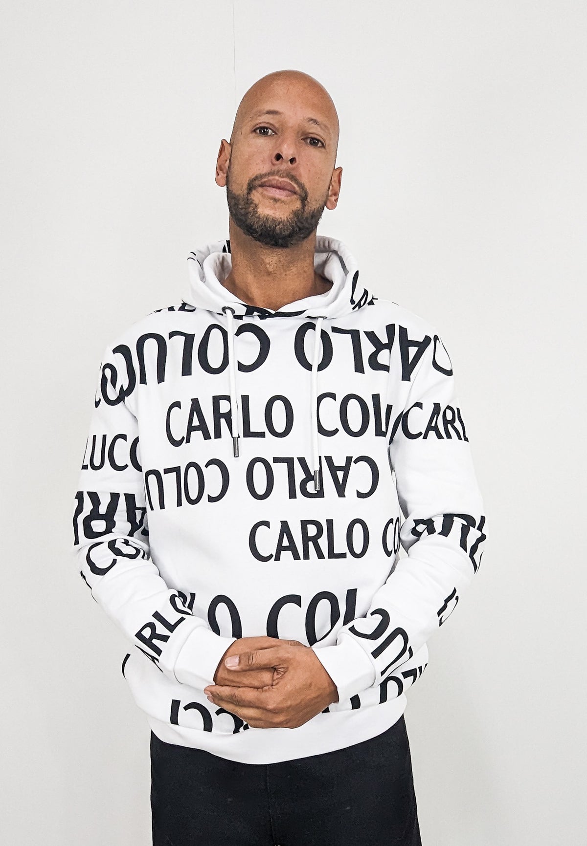 Carlo Colucci All Over Print Hoodie White