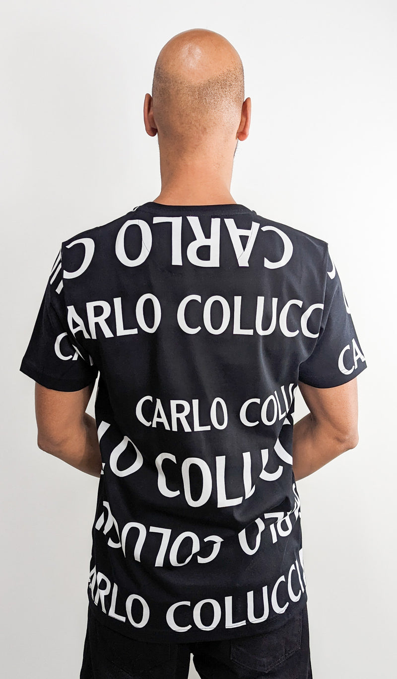 Carlo Colucci All Over Print T-Shirt Black/White