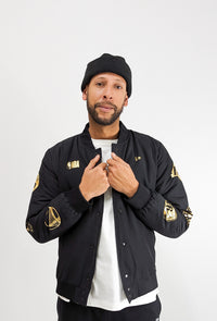 New Era NBA Foil Sleev Print Bomber Multi Black/ Gold