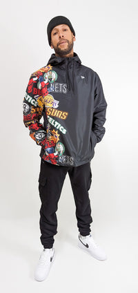 New Era Sticker Patch Windbreaker NBA All Teams Black