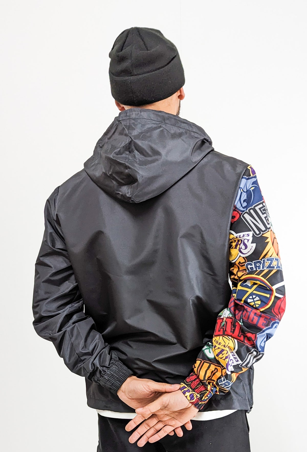 New Era Sticker Patch Windbreaker NBA All Teams Black