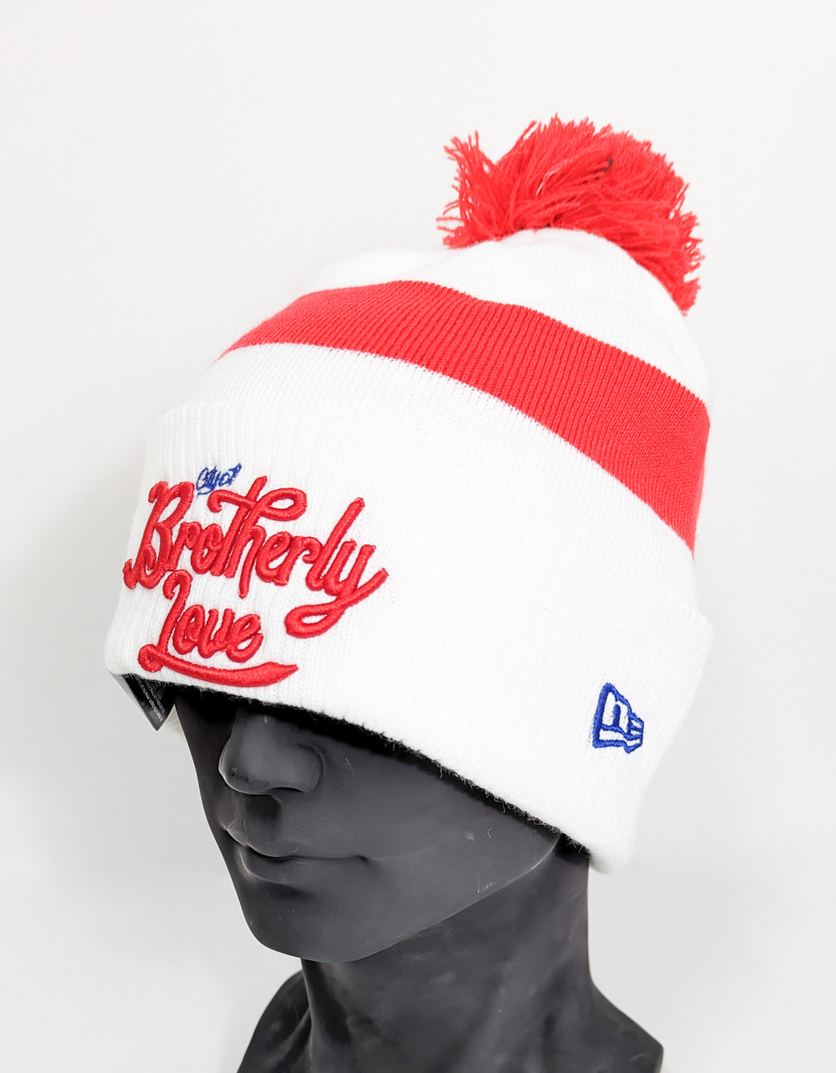 New Era NBA City Of Brotherly Love Knit Beanie Bom  Whit Red