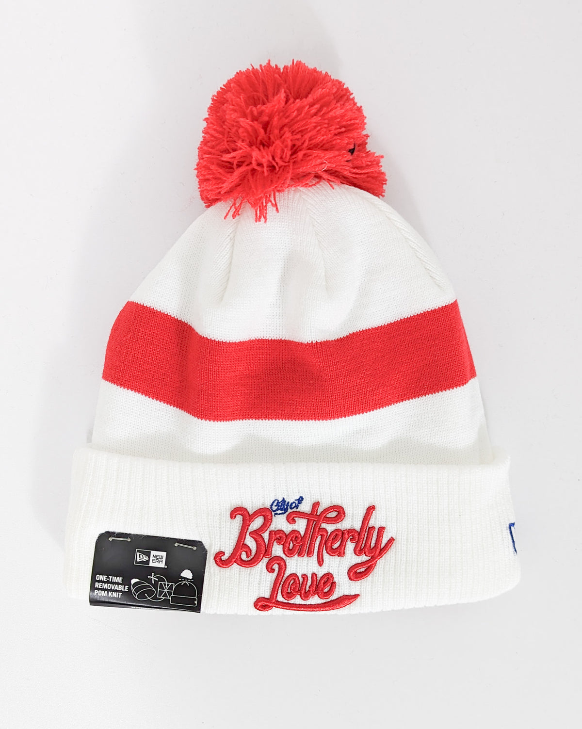 New Era NBA City Of Brotherly Love Knit Beanie Bom  Whit Red