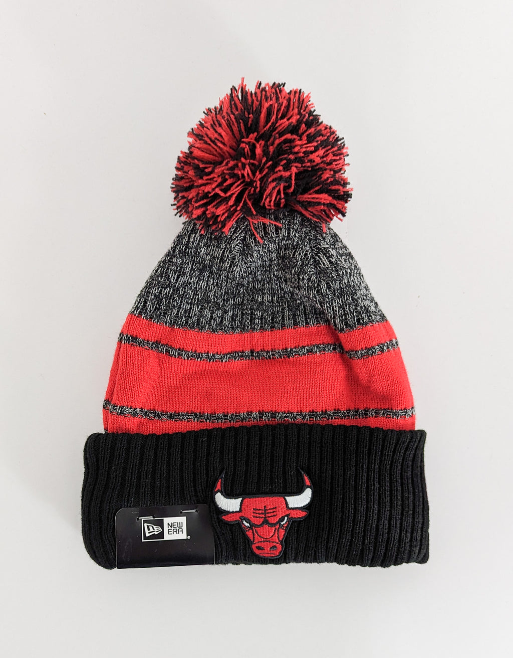 New Era NBa Chicago Bulls Pom Knit Beanie Black/ Red