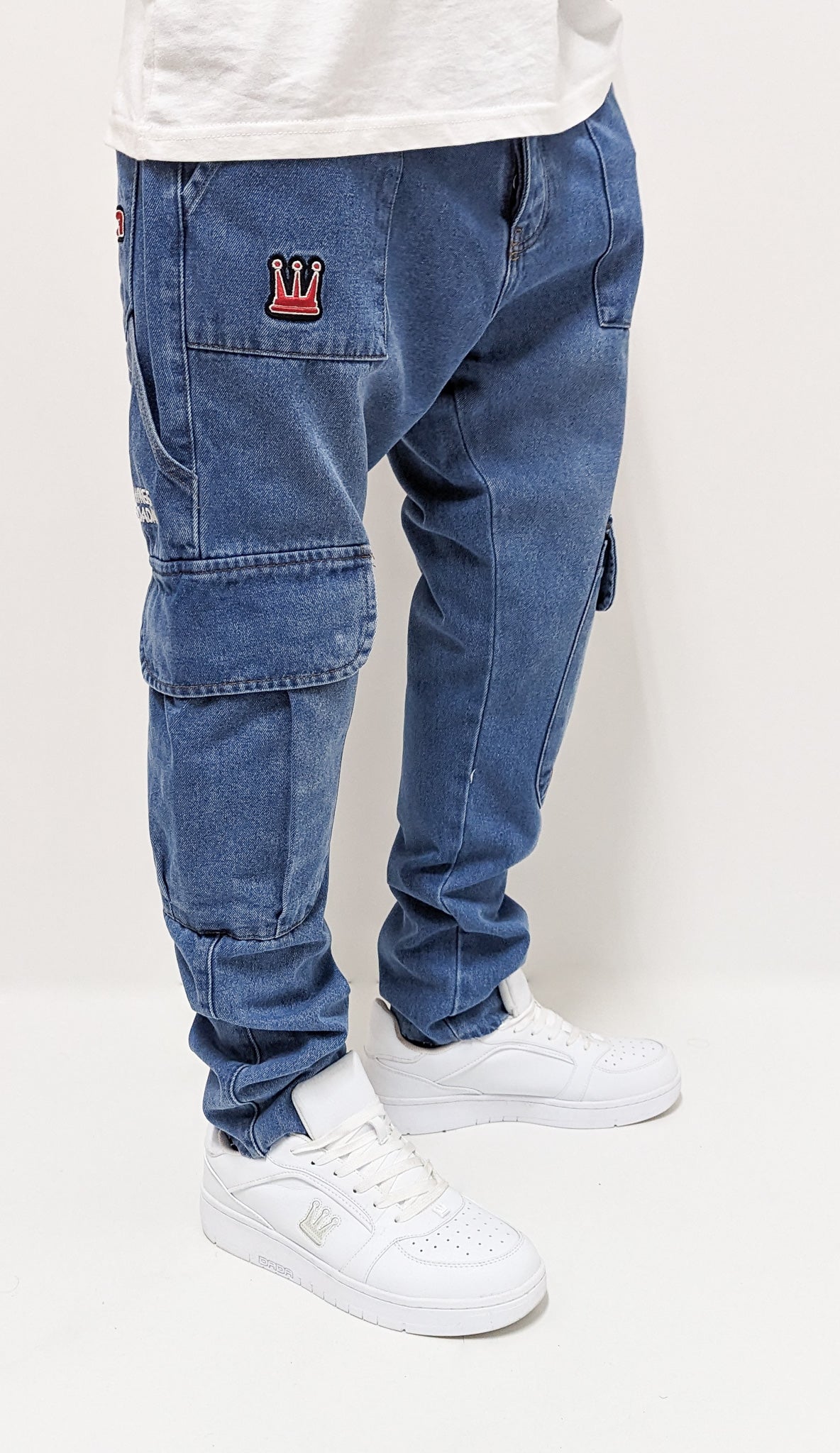 DADA Supreme Worker Slim Cargo Jeans Light Blue