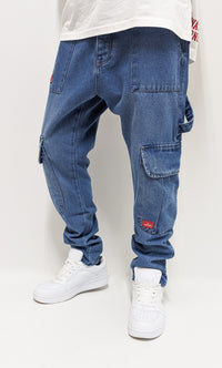 DADA Supreme Worker Slim Cargo Jeans Light Blue