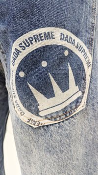 Dada Supreme Coin Crown Loose Fit Jeans Blue Wash - Soulsideshop