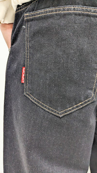 Dada Supreme Big Letters Embroidery Baggy Jeans Black - Soulsideshop