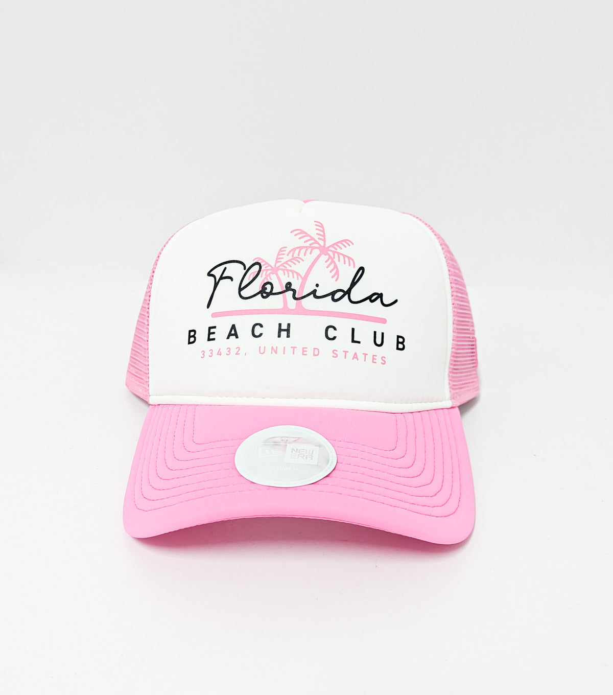 New Era Florida Beach Club Trucker Cap Pink