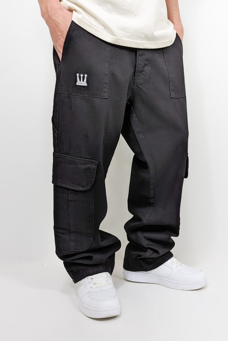 DADA Supreme Worker Cargo Baggy 2.0 Jeans Black - Soulsideshop