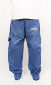 DADA Supreme Worker Open Leg Cargo Baggy Jeans Blue - Soulsideshop