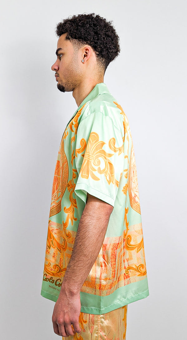 Carlo Colucci Design Shirt Green Yellow - Soulsideshop