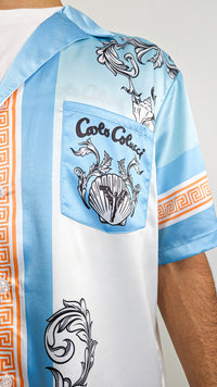 Carlo Colucci Gothik Satin Optik Shirt Blue - Soulsideshop