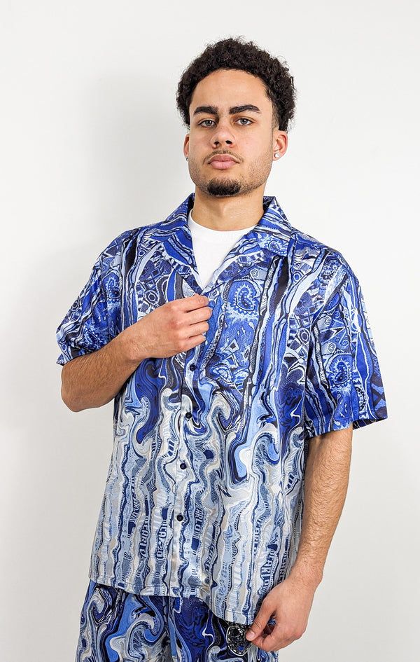 Carlo Colucci Oversize Hemd -Fusion- Blue - Soulsideshop