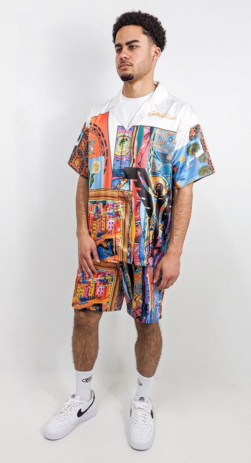 Carlo Colucci Oversize Modern Art Shirt MultiColor
